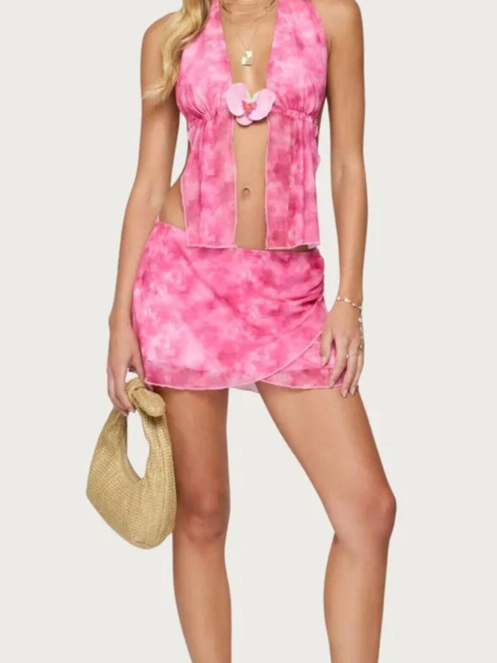 Edikted Low Rise Tie Dye Mesh Set